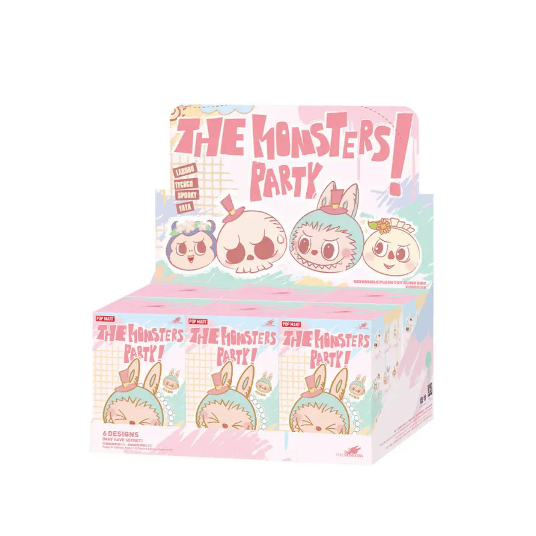 Pop Mart Labubu The Monsters Party Series Reversible Plush Doll Sealed Case (6 Blind Box) Basement