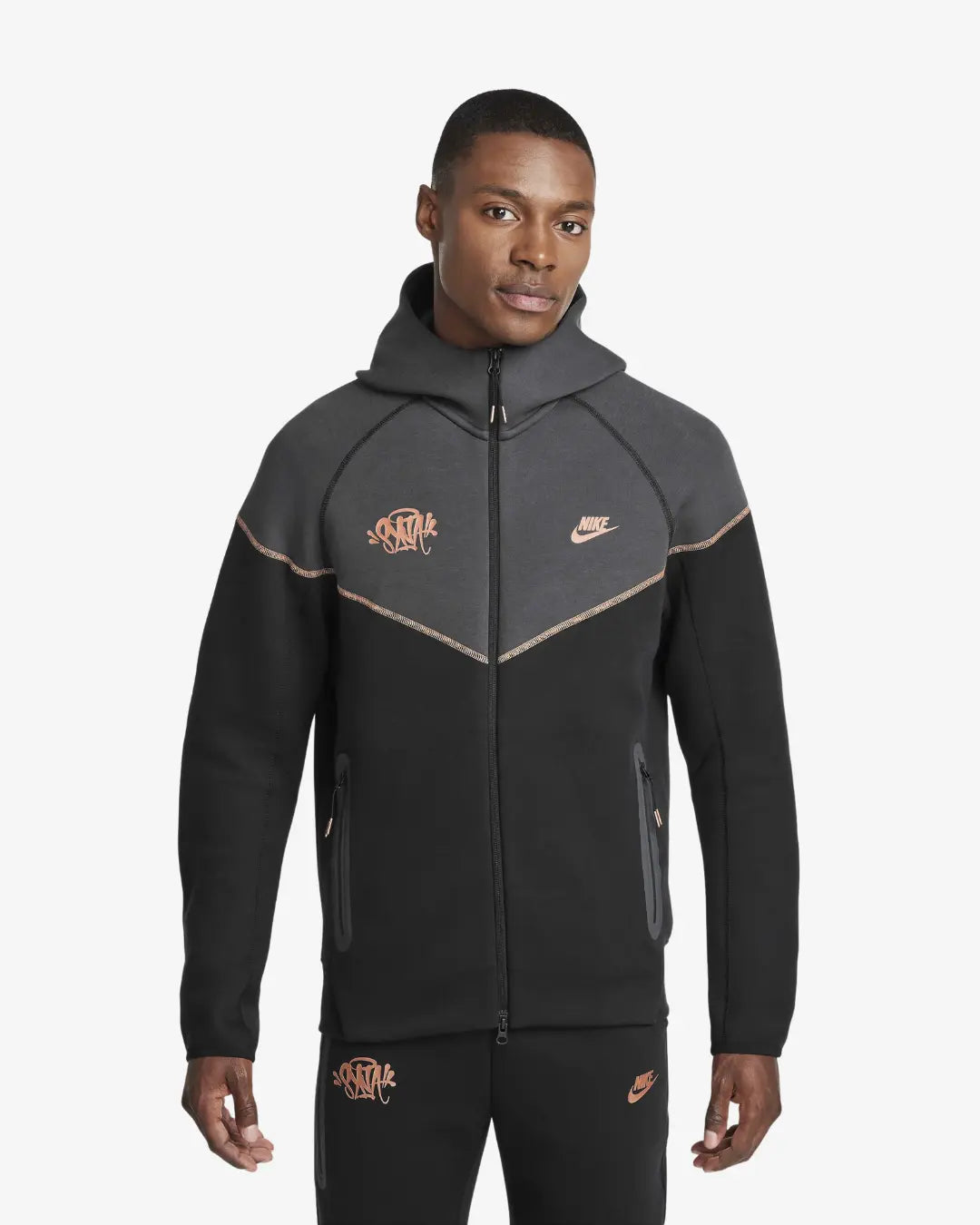Nike Sportswear Tech Fleece x Central Cee Full Zip Hoodie Black/Metallic Red Bronze Basement