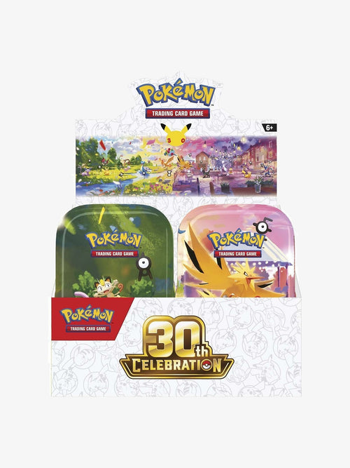Pokémon TCG Mega Evolution 30th Celebration Mini Tin Display (10 Tins)