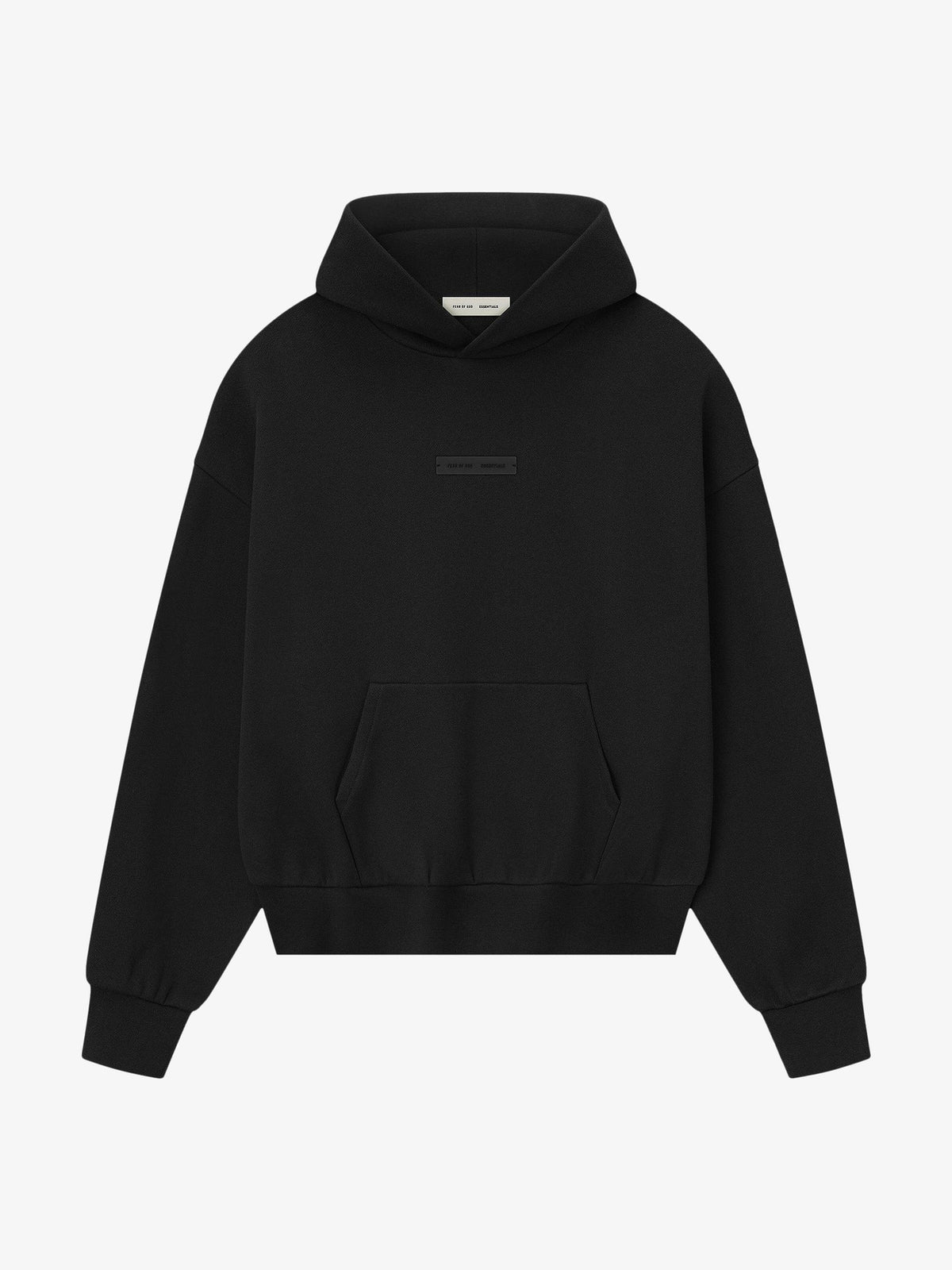 Fear of God Essentials Classic Fleece Hoodie 'Jet Black' – front