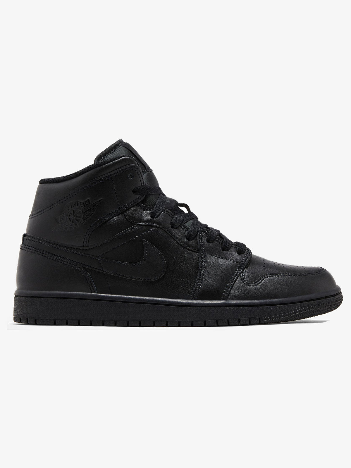 Jordan 1 Mid 'Triple Black' β side