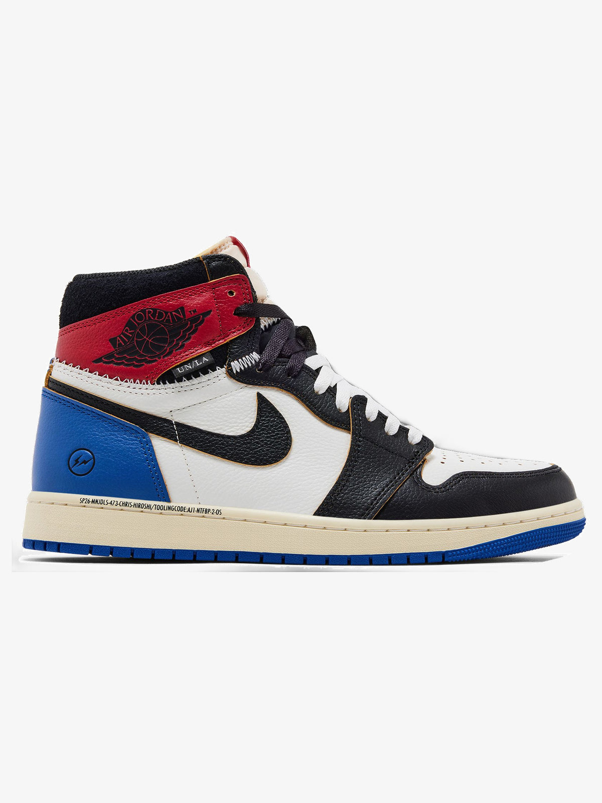 Jordan 1 Retro High OG SP 'Fragment x Union LA Varsity Red Sport Royal' β side