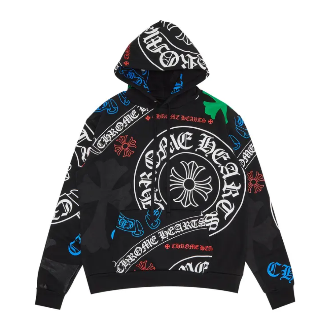 Chrome Hearts Stencil Hoodie Black Basement