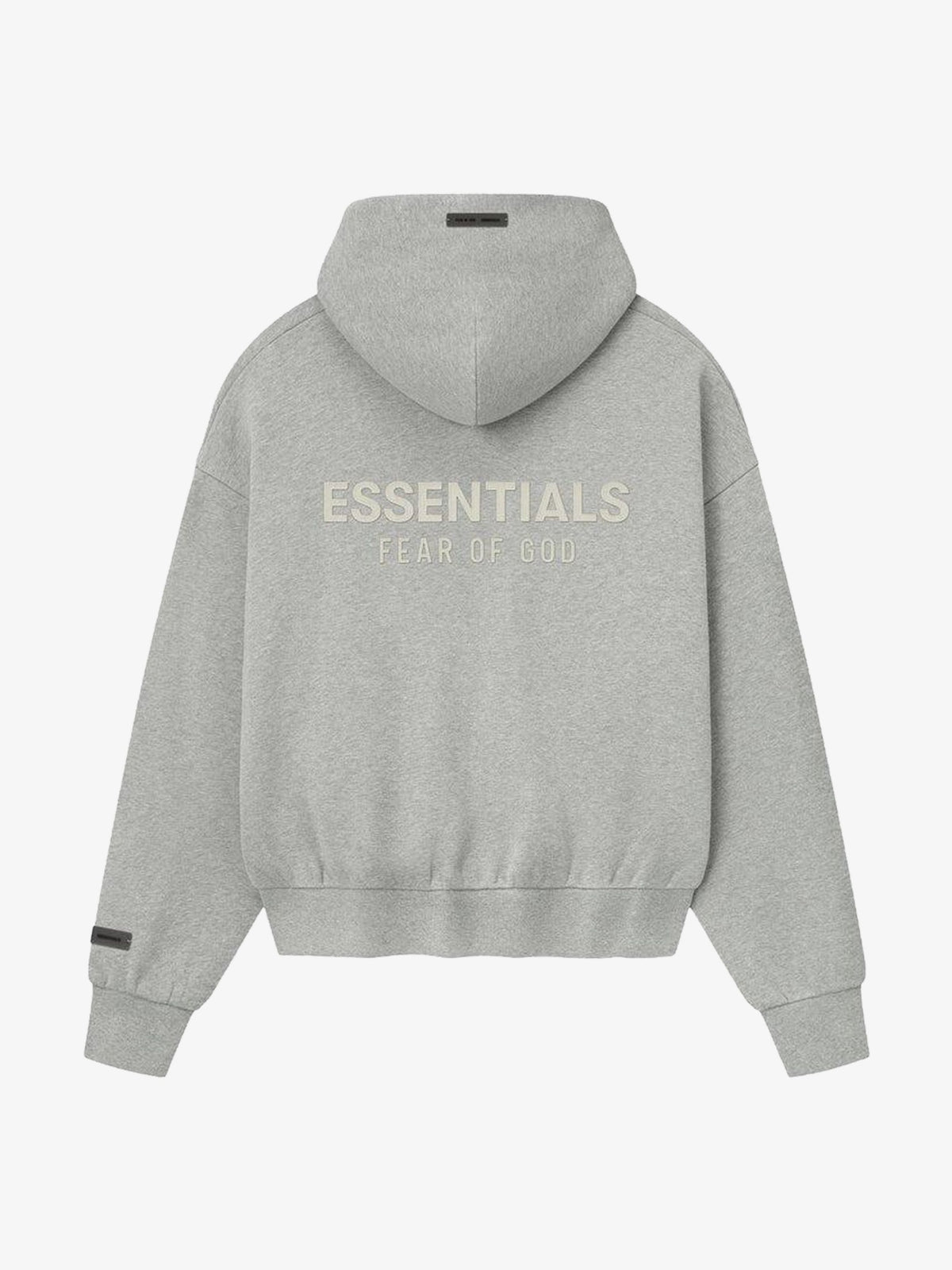 Fear of God Essentials Classic Fleece Zip-Up Hoodie 'Concrete Heather' – back