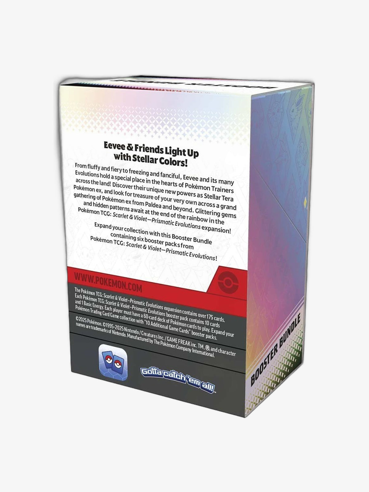 Pokémon TCG Scarlet & Violet Prismatic Evolutions Booster Bundle – back