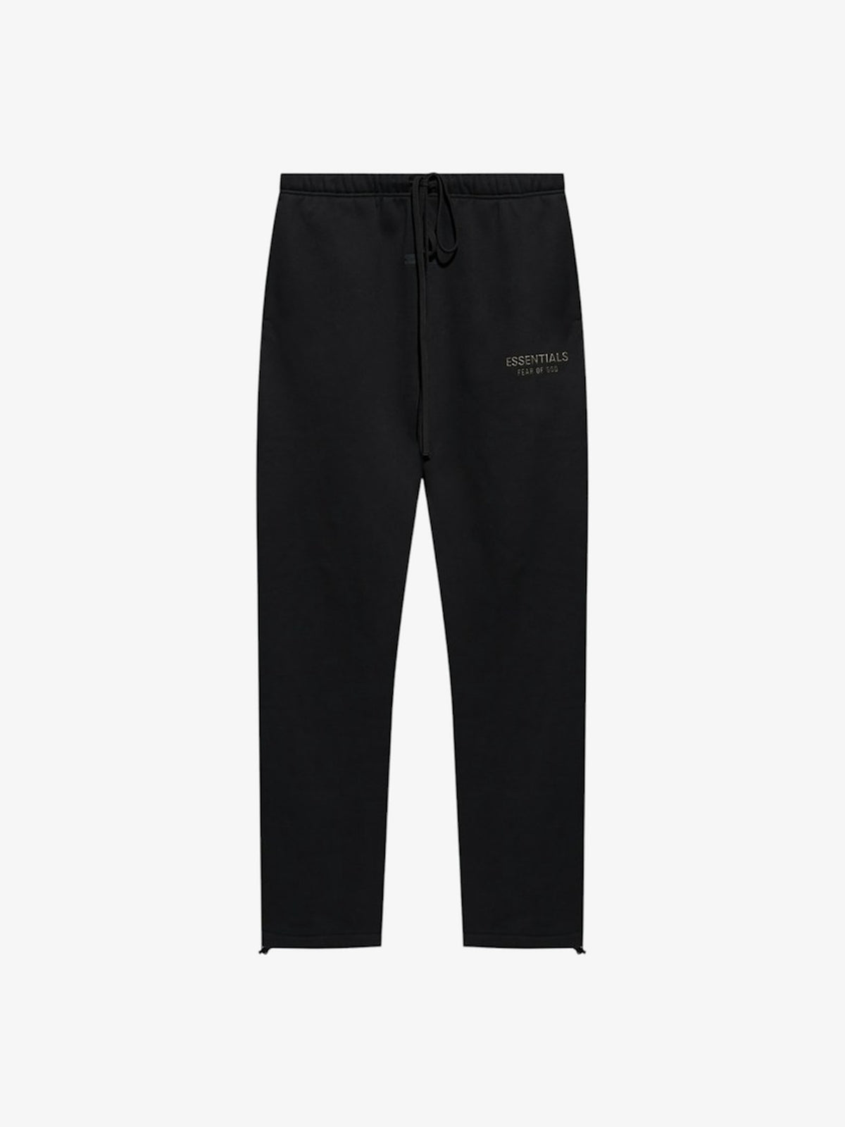 Fear of God Essentials Relaxed Fleece Sweatpant 'Jet Black' – front, flat lay