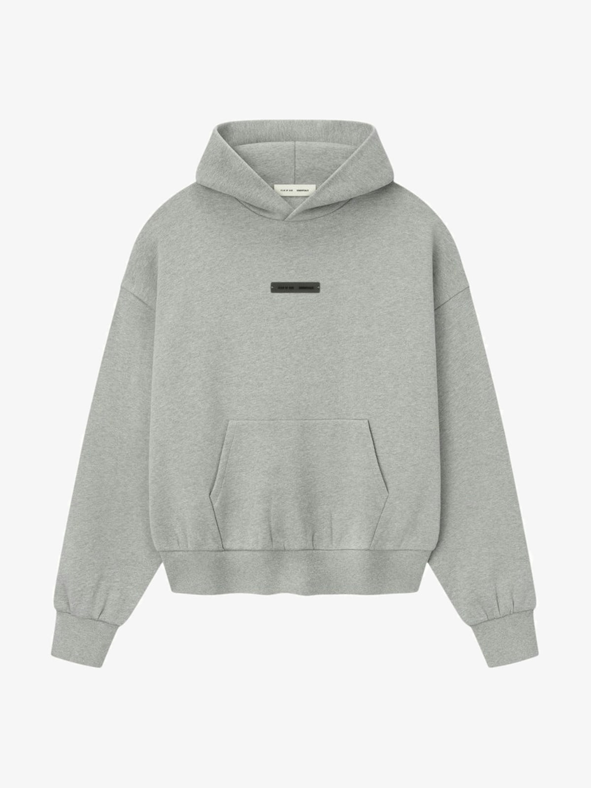 Fear of God Essentials Classic Fleece Hoodie 'Concrete Heather' – front, second view