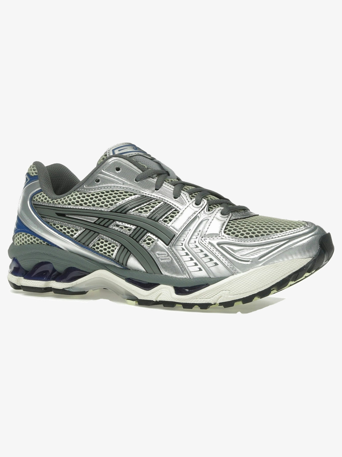 ASICS Gel-Kayano 14 'Soft Yellow Silver Blue' – front three-quarter