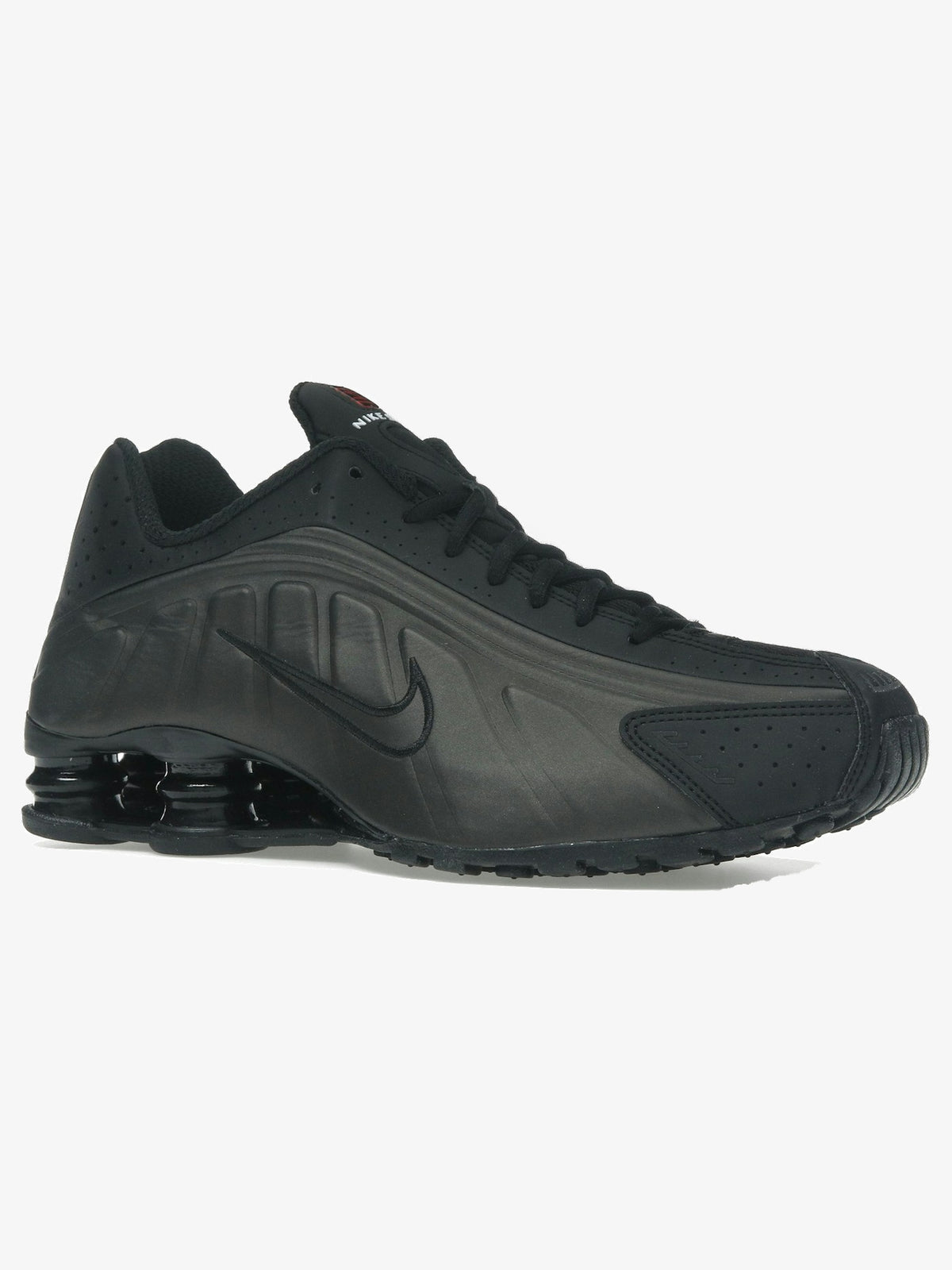 Nike Shox R4 'Black Bright Crimson' β front three-quarter