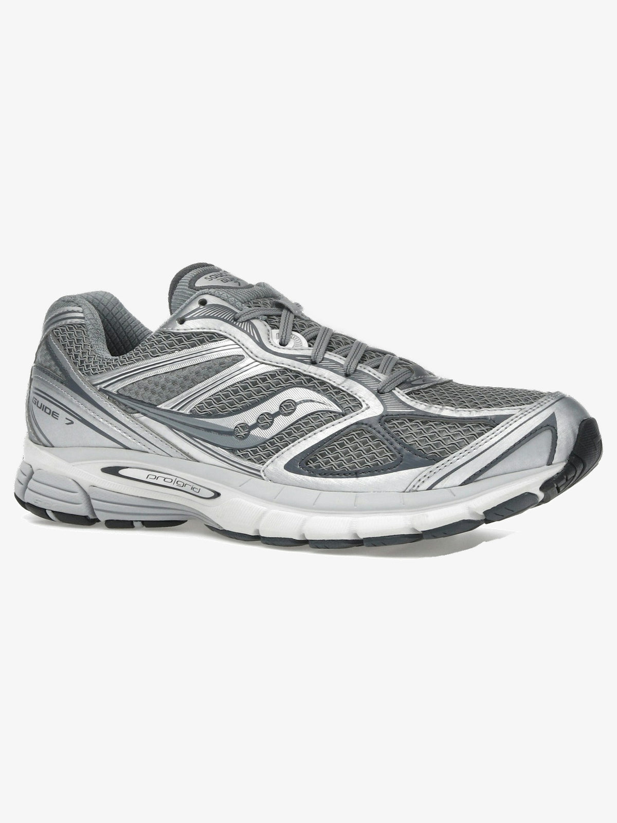 Saucony ProGrid Guide 7 'Grey Silver' β front three-quarter