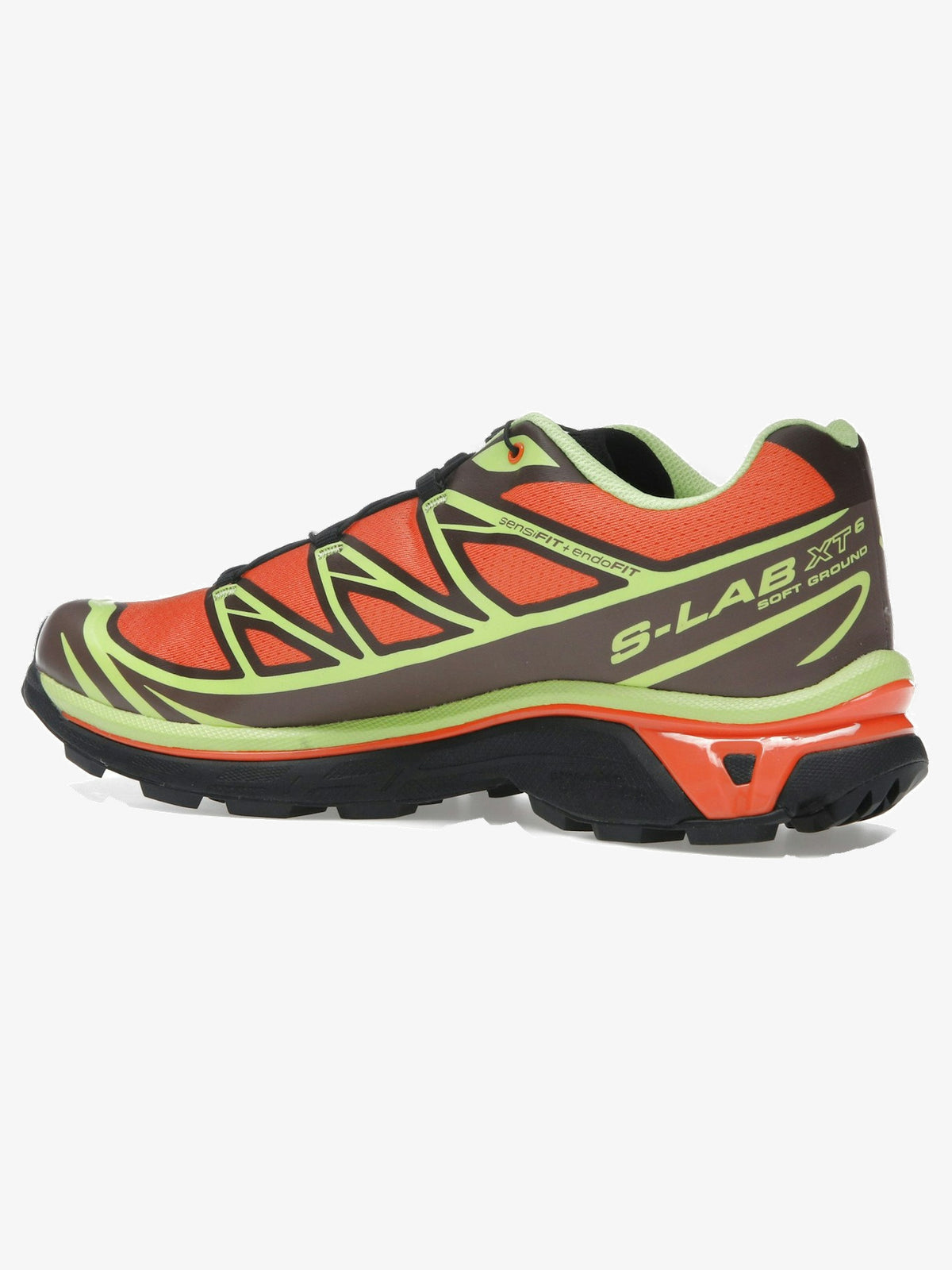 Salomon XT-6 'Red Orange Sharp Green' β rear three-quarter