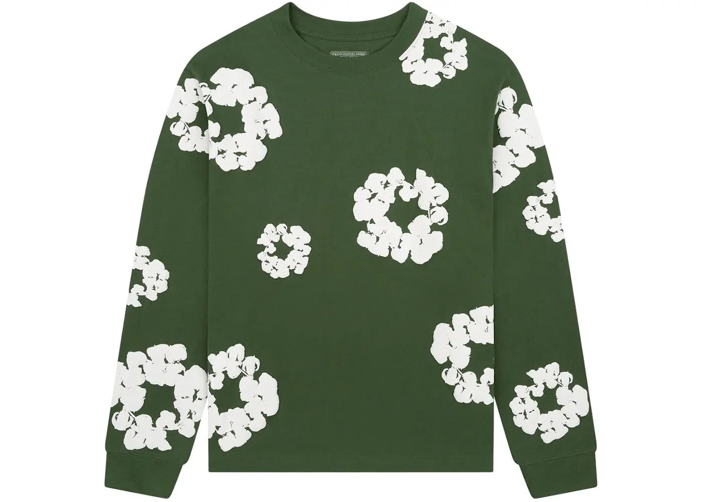 Denim Tears Long Sleeve Cotton Wreath T-shirt Green Basement