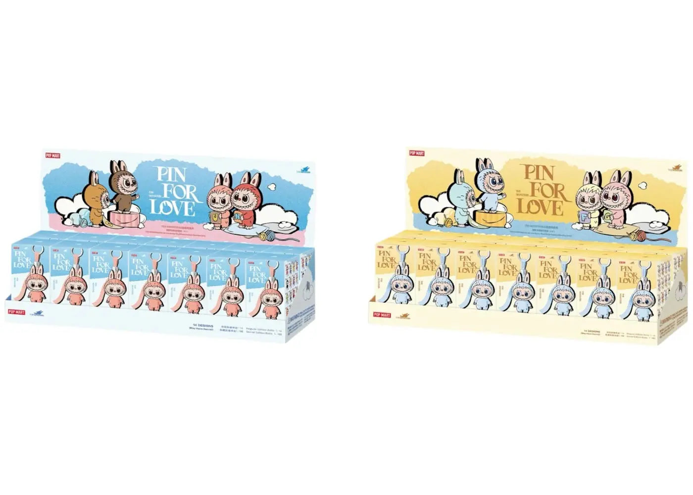 Pop Mart Labubu The Monsters Pin for Love Series Vinyl Plush Pendant (A-M) & (N-Z) Sealed Cases Set (28 Blind Box) Basement