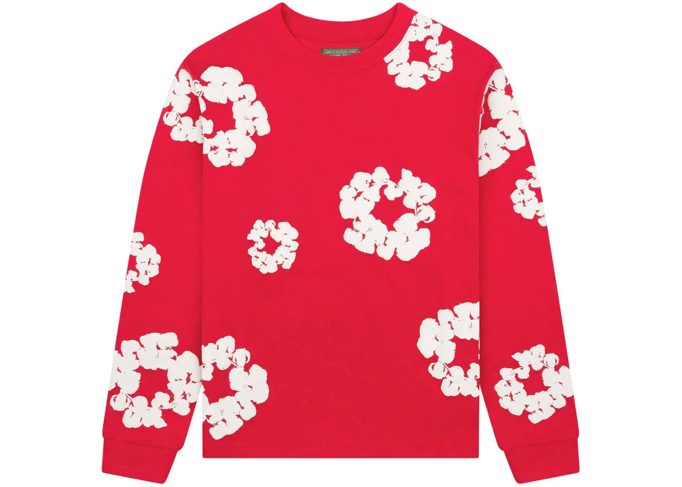 Denim Tears Long Sleeve Cotton Wreath T-shirt Red Basement