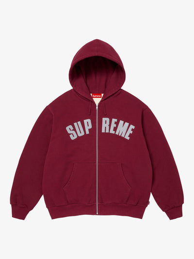 Supreme Arc Thermal Lined Zip Up Hooded Sweatshirt (FW26) 'Cardinal' – front