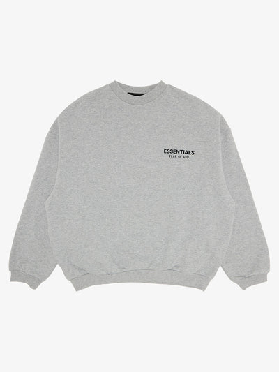 Fear of God Essentials Fleece Crewneck 'Light Heather Gray' – front