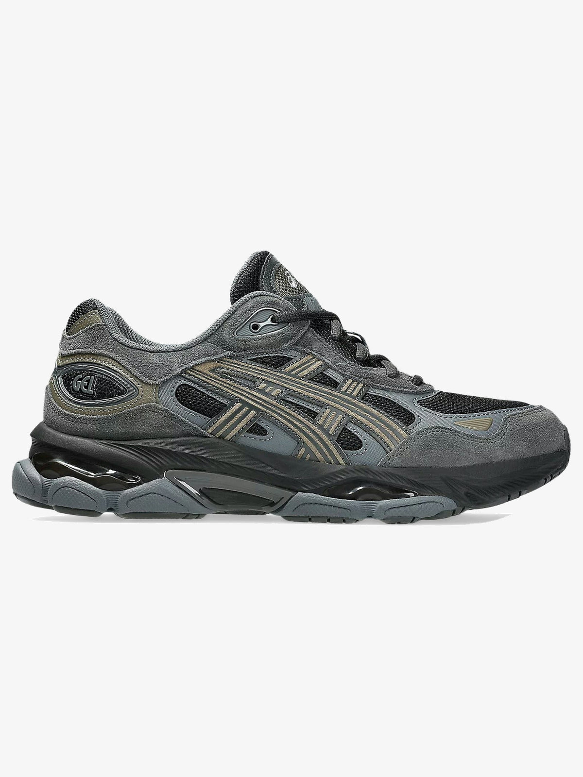 ASICS Gel-NYC 2.0 'Black Graphite Grey' – front three-quarter