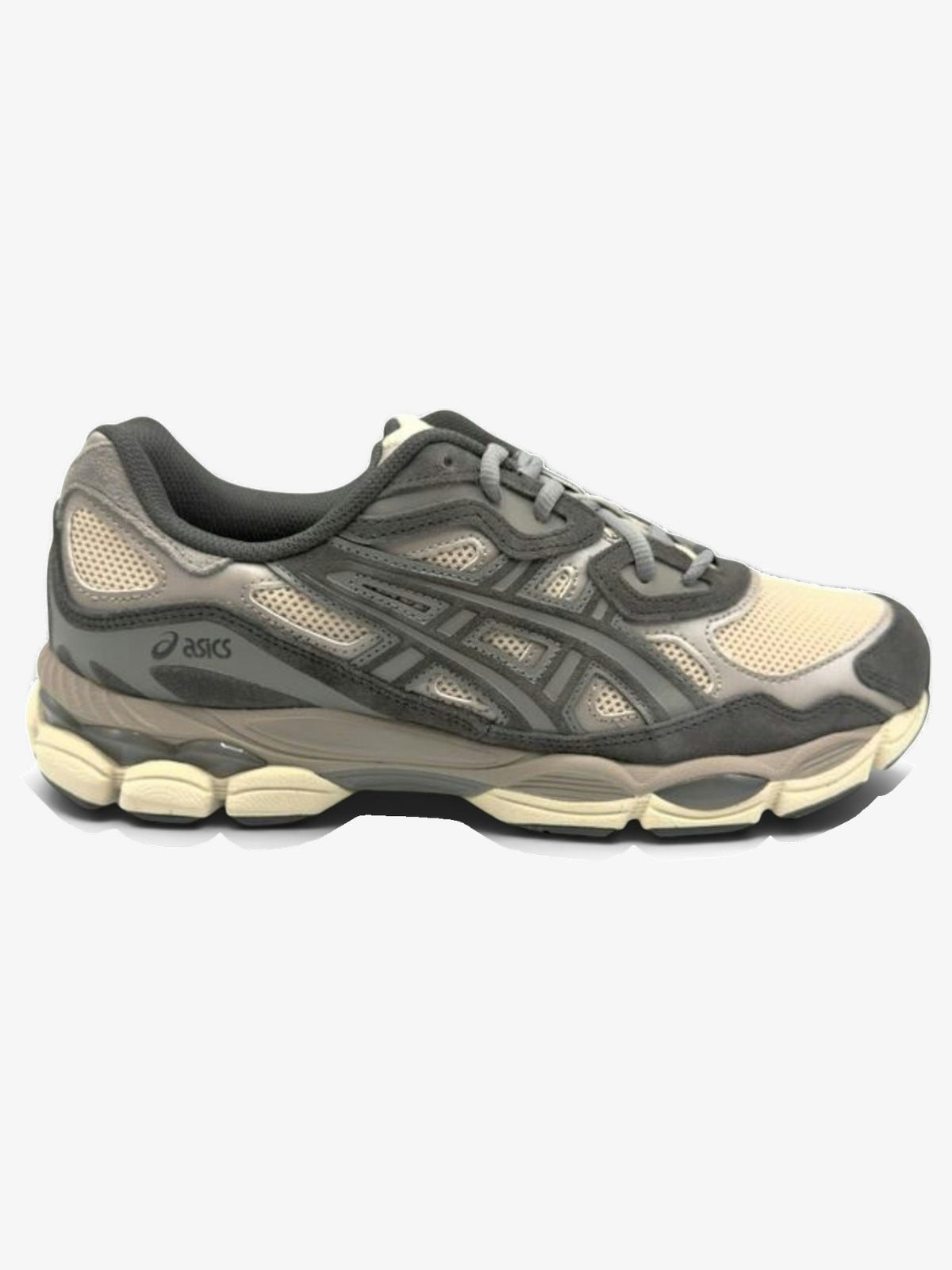 ASICS Gel-NYC 'Oatmeal Obsidian Grey' – front three-quarter