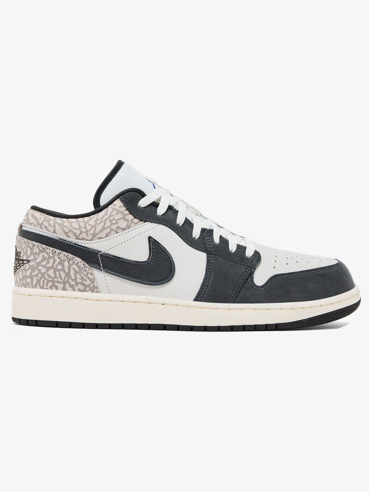Jordan 1 Low SE 'Sail Deep Pewter Elephent Print' – side