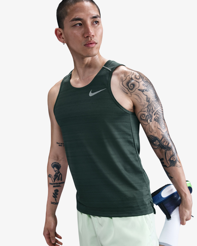 Nike Dri-FIT Miler Running Tank - Vintage Green