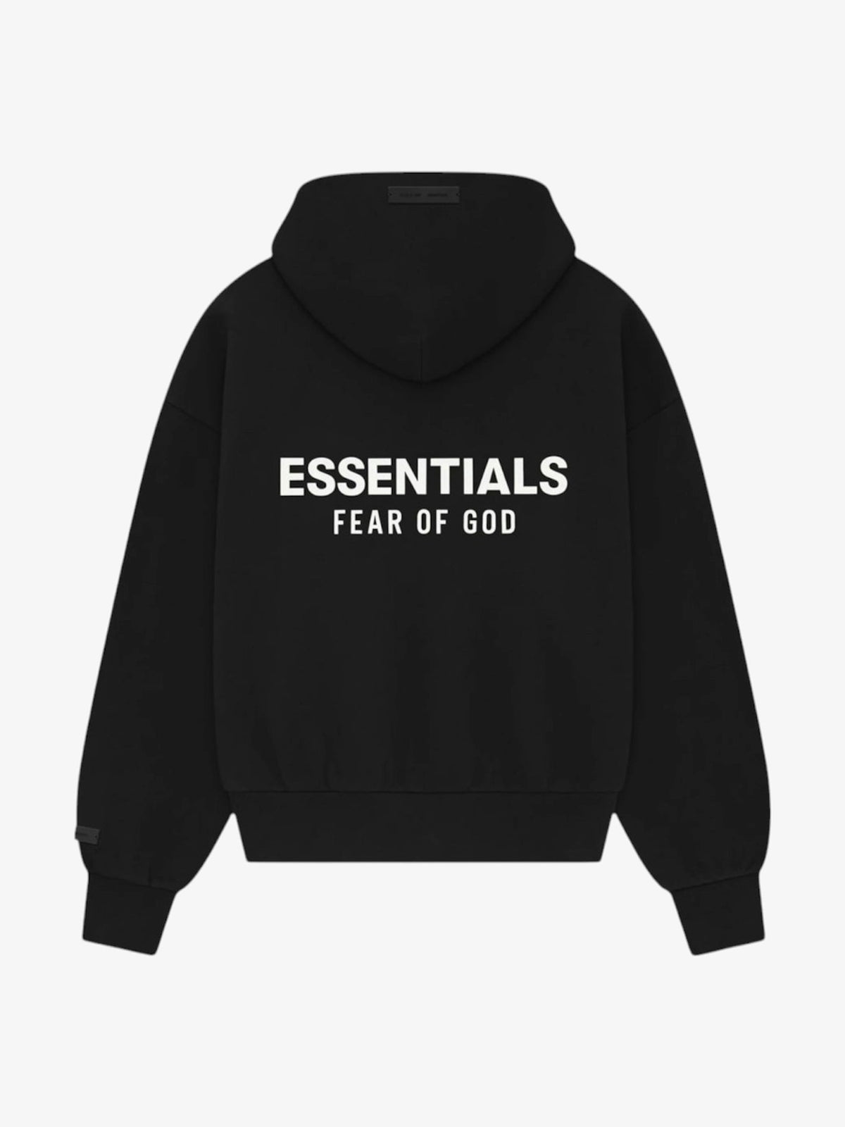 Fear of God Essentials Classic Full Zip-Up Hoodie 'Jet Black' – back
