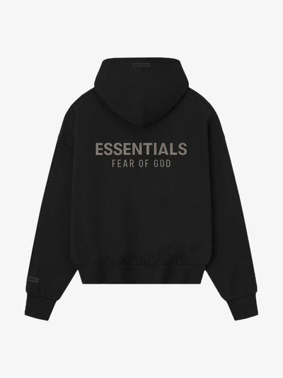 Fear of God Essentials Classic Fleece Zip-Up Hoodie 'Jet Black' – back