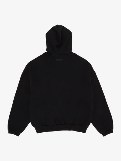Fear of God Essentials Chest Logo Hoodie 'Jet Black/Jet Black' – back