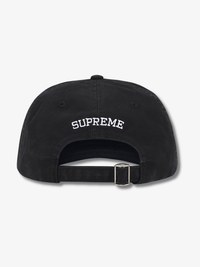 Supreme Washed Canvas S Logo 6-Panel Hat (FW26) Black