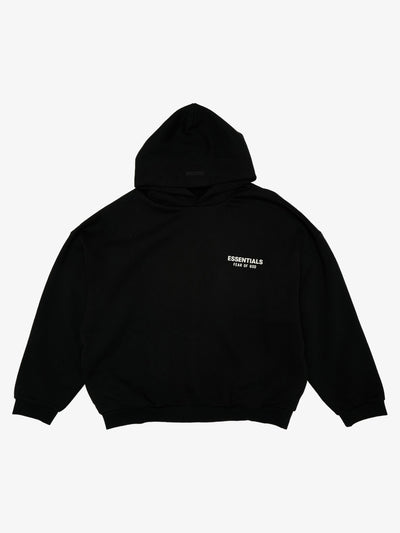 Fear of God Essentials Fleece Hoodie (FW24) 'Black' – front three-quarter
