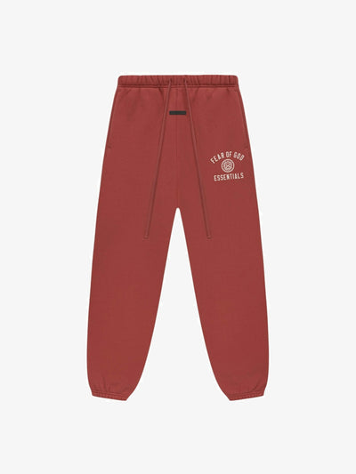 Fear of God Essentials Fleece Essential Sweatpant 'Crimson' – front, flat lay
