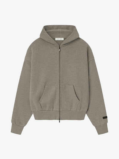 Fear of God Essentials Classic Fleece Zip-Up Hoodie 'Homestead Heather' – front three-quarter