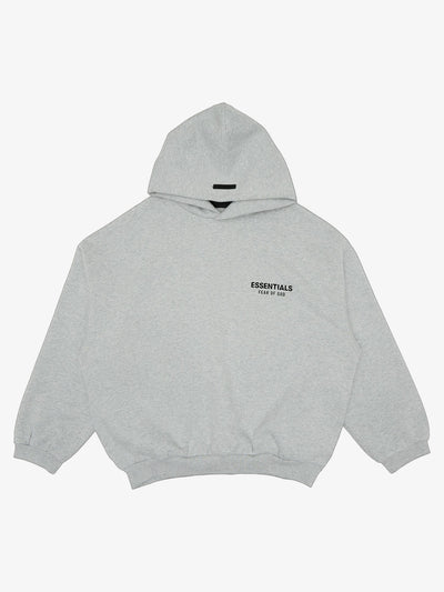 Fear of God Essentials Fleece Hoodie 'Light Heather Gray' – front three-quarter