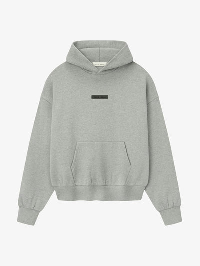 Fear of God Essentials Classic Fleece Hoodie 'Concrete Heather' – front, second view
