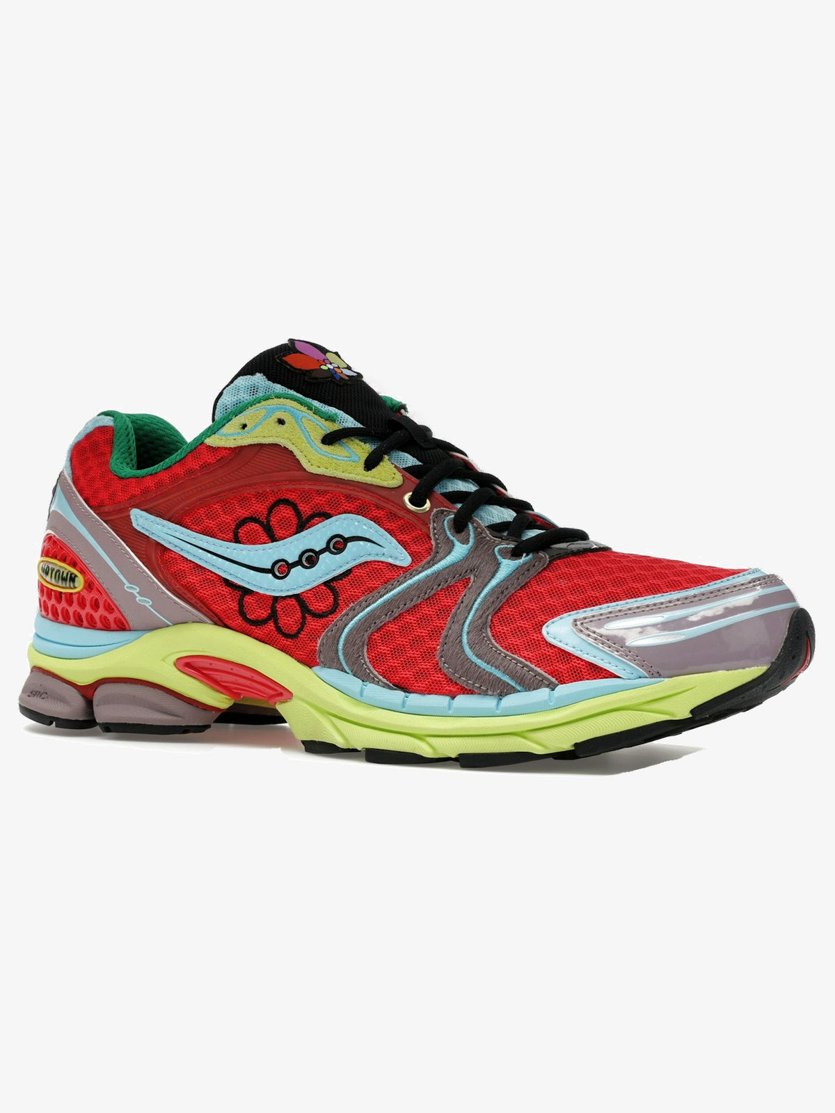 Saucony ProGrid Triumph 4 'Jae Tips Flowers Grow Uptown Poison Ivy' – front three-quarter