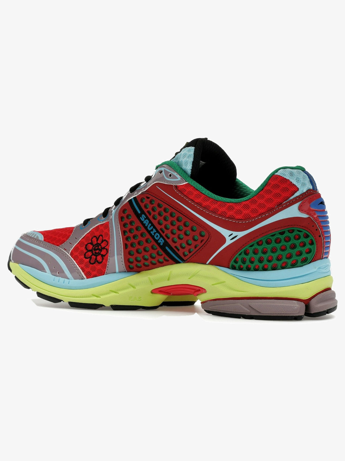 Saucony ProGrid Triumph 4 'Jae Tips Flowers Grow Uptown Poison Ivy' – rear three-quarter
