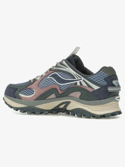 Saucony Grid Aura X 'Blue Multi' – rear three-quarter