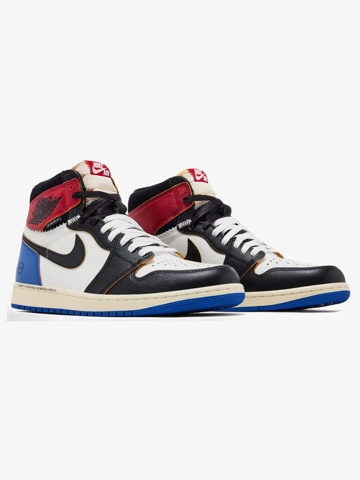 Jordan 1 Retro High OG SP 'Fragment x Union LA Varsity Red Sport Royal' – pair